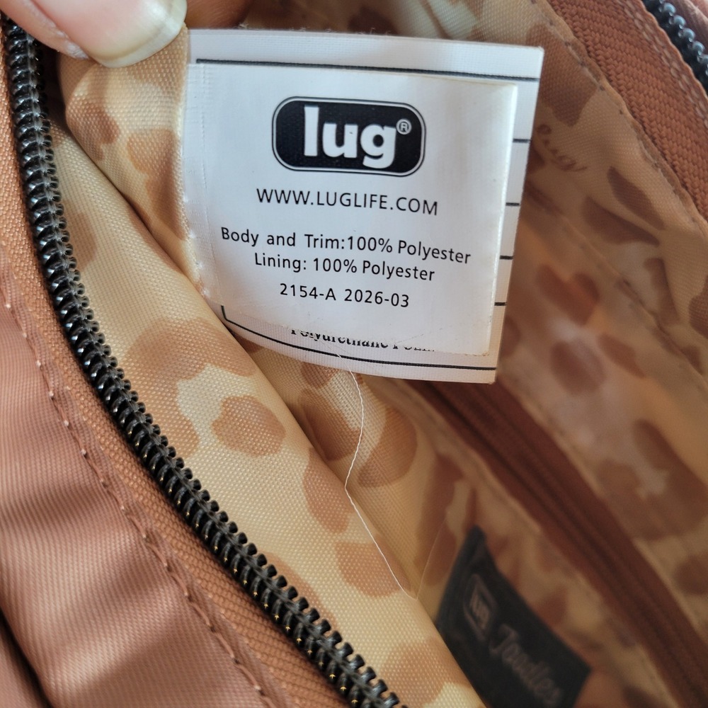 Lug Womens Tote Toodles Classic Double Pocket Quilted Medium Brown Crossbody Bag - Picture 4 of 10